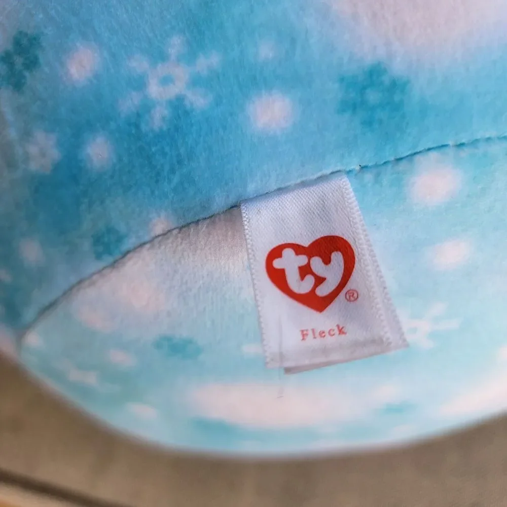 Ty Squishy Beanies FLECK, Large 15 Inch, Snowman with‎ snowflakes